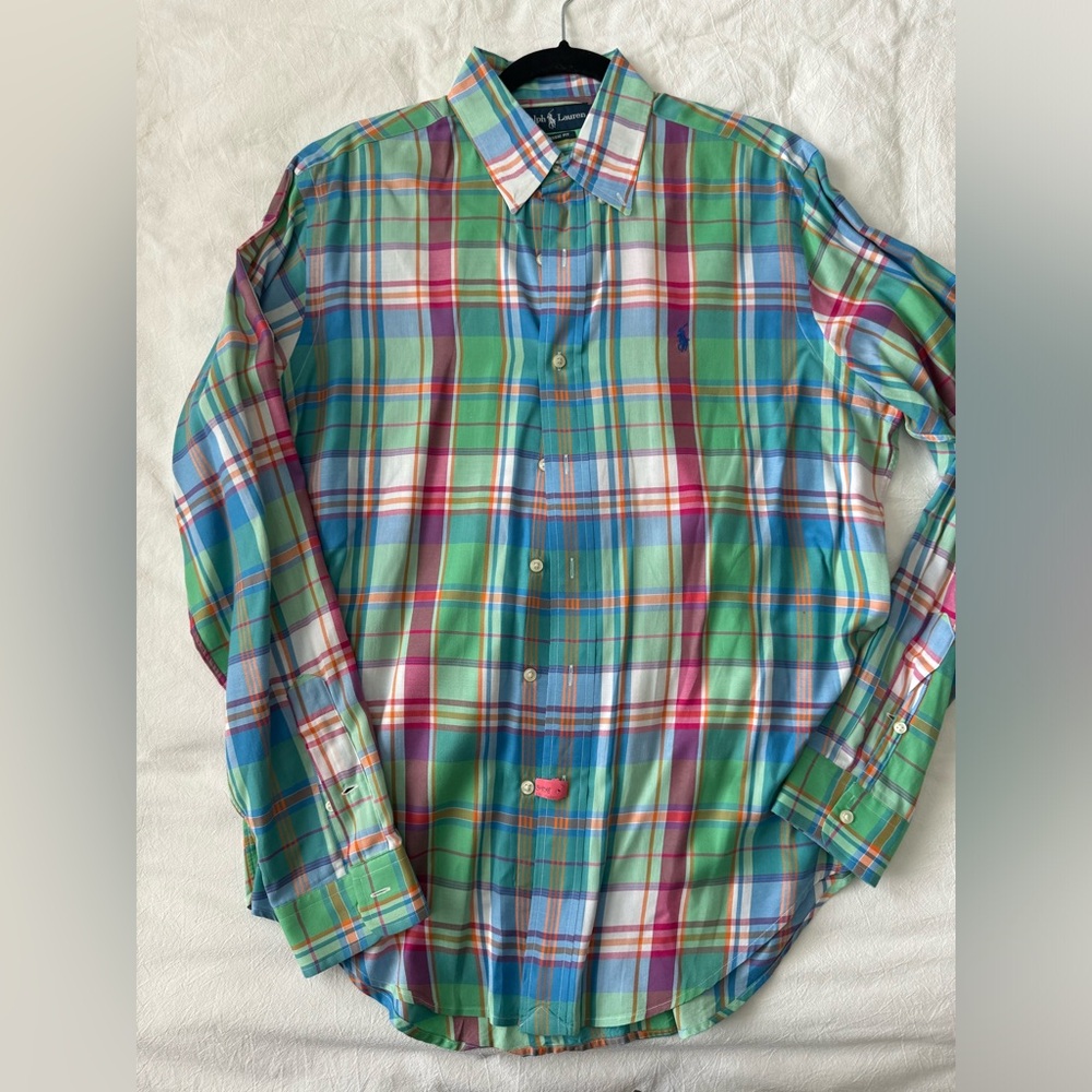 Men’s Ralph Lauren Long-Sleeved Button Down Classic Fit Polo Dress Shirt